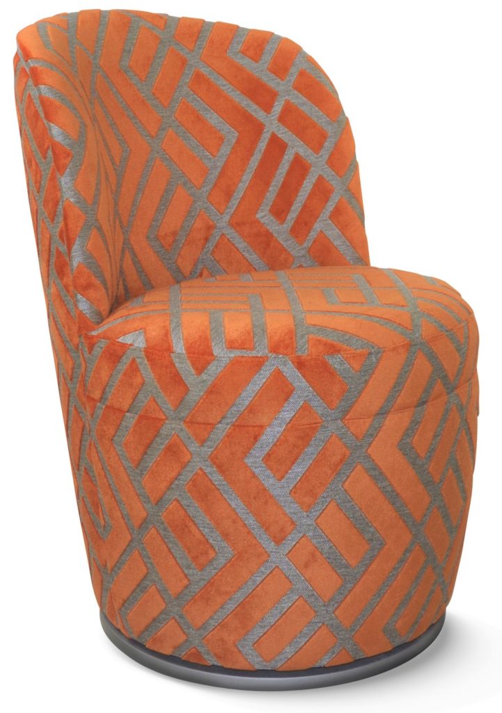 ADÈLE laque métal tissu losange orange