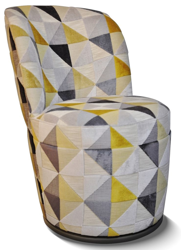 ADÈLE laque gris mod tissu floride jaune