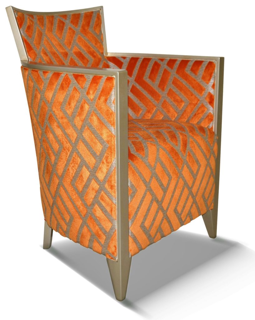 NATHAN laque étain tissu losange orange