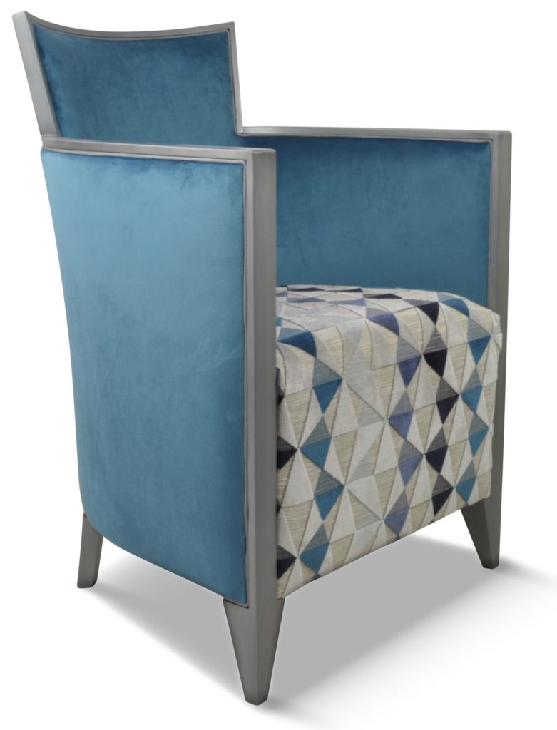 NATHAN laque métal tissu assise orlando bleu et tissu dossier brunei 37