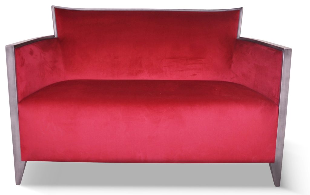 NATHAN canapé laque vieil argent tissu brunei 21