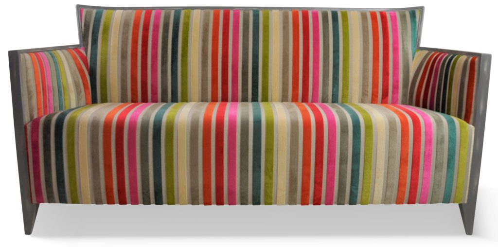 NATHAN canapé sur mesure tissu revue rayures