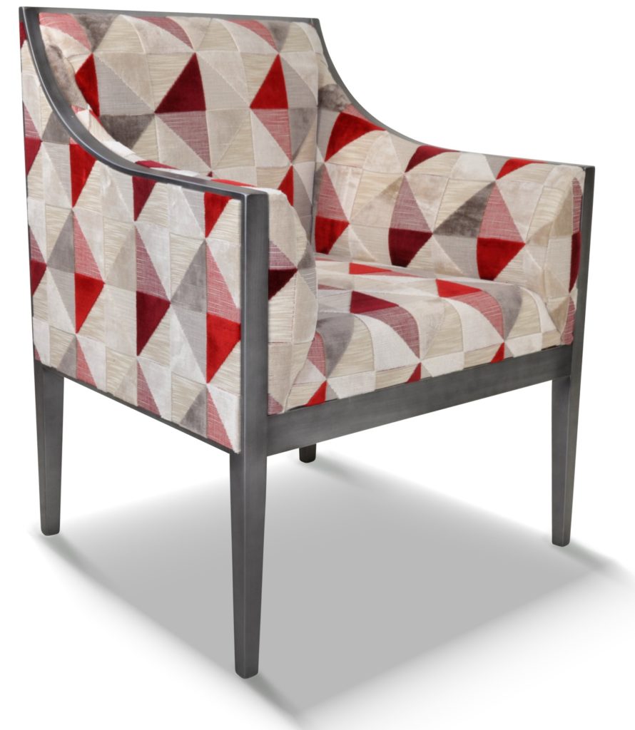 GUILLAUME laque vieil argent tissu floride rouge