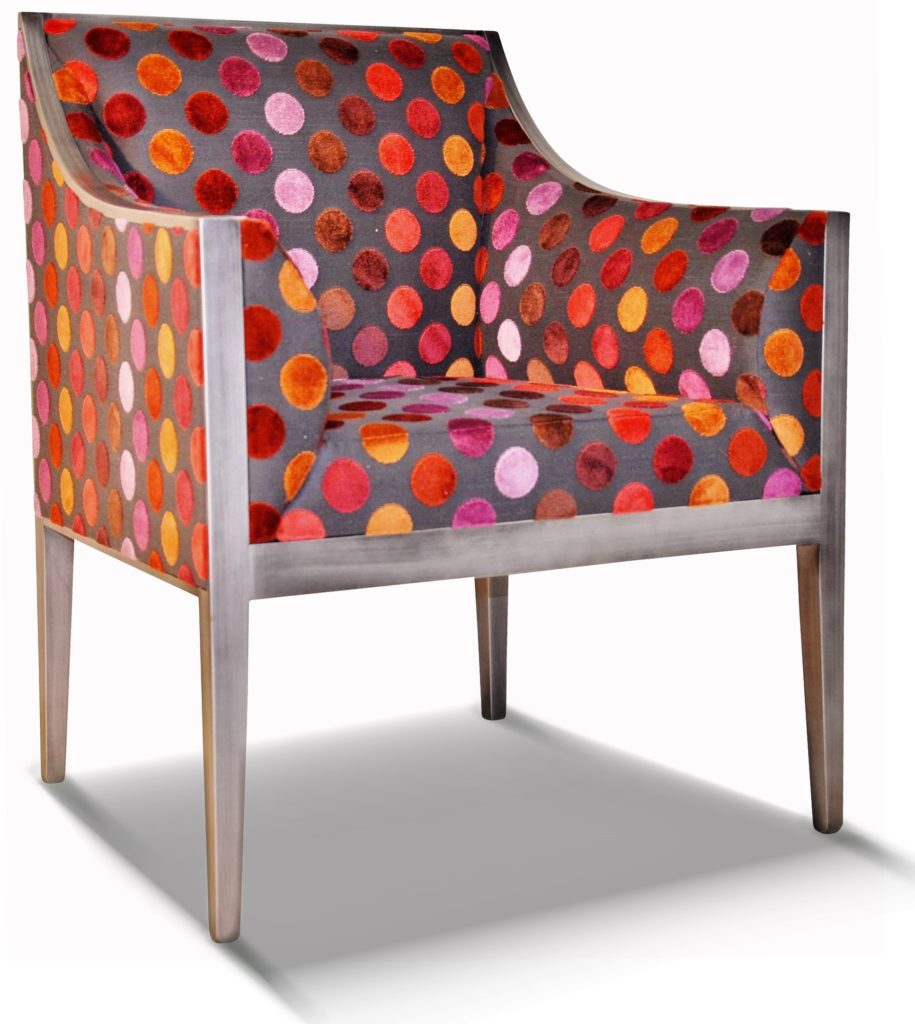 GUILLAUME laque vieil argent tissu berlet pois