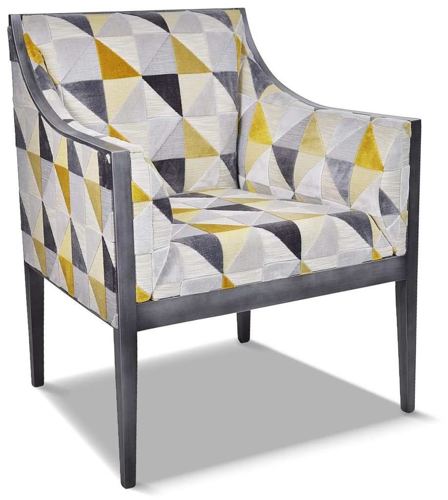 GUILLAUME laque vieil argent tissu floride jaune