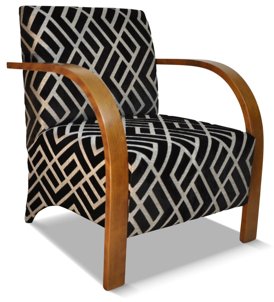 JOHAN teinte CH patiné tissu losange noir