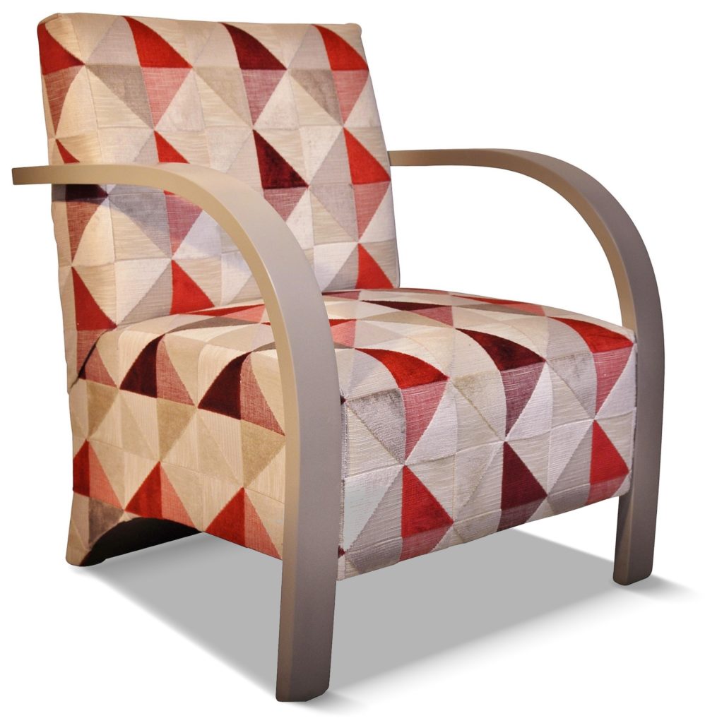 JOHAN laque gris mod tissu floride rouge