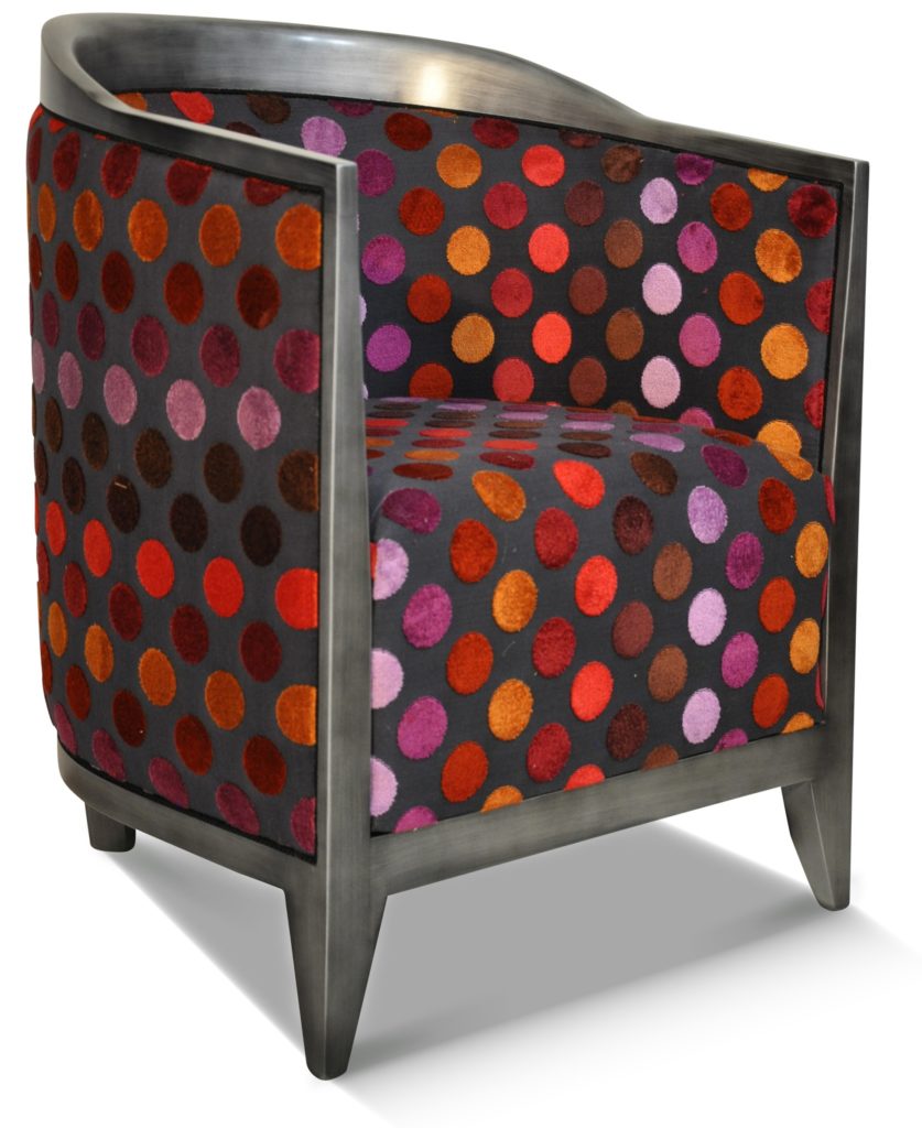 ENZO laque vieil argent tissu berlet pois