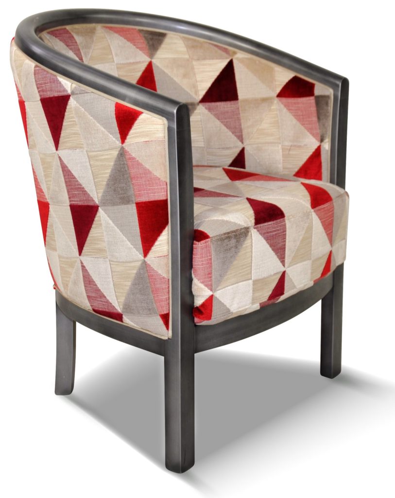 JULIEN laque vieil argent tissu floride rouge