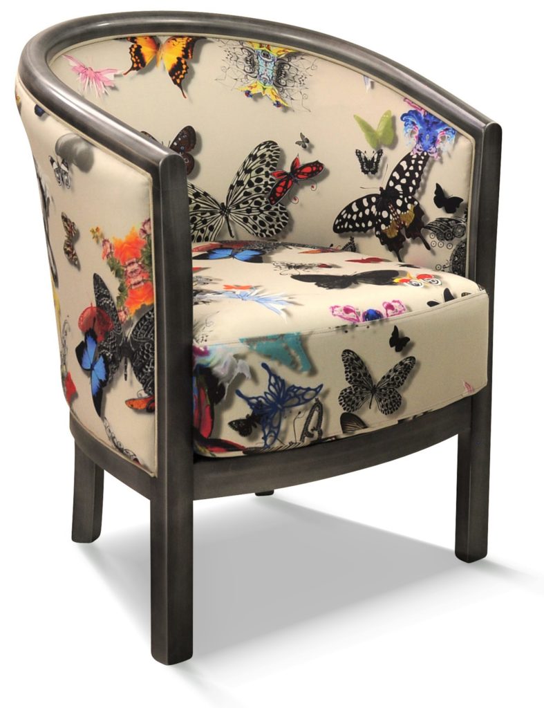 JULIEN laque vieil argent tissu papillons blancs de Christian Lacroix