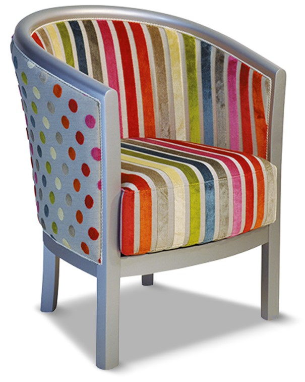 JULIEN laque alu tissu intérieur revue rayures et extérieur en revue pois