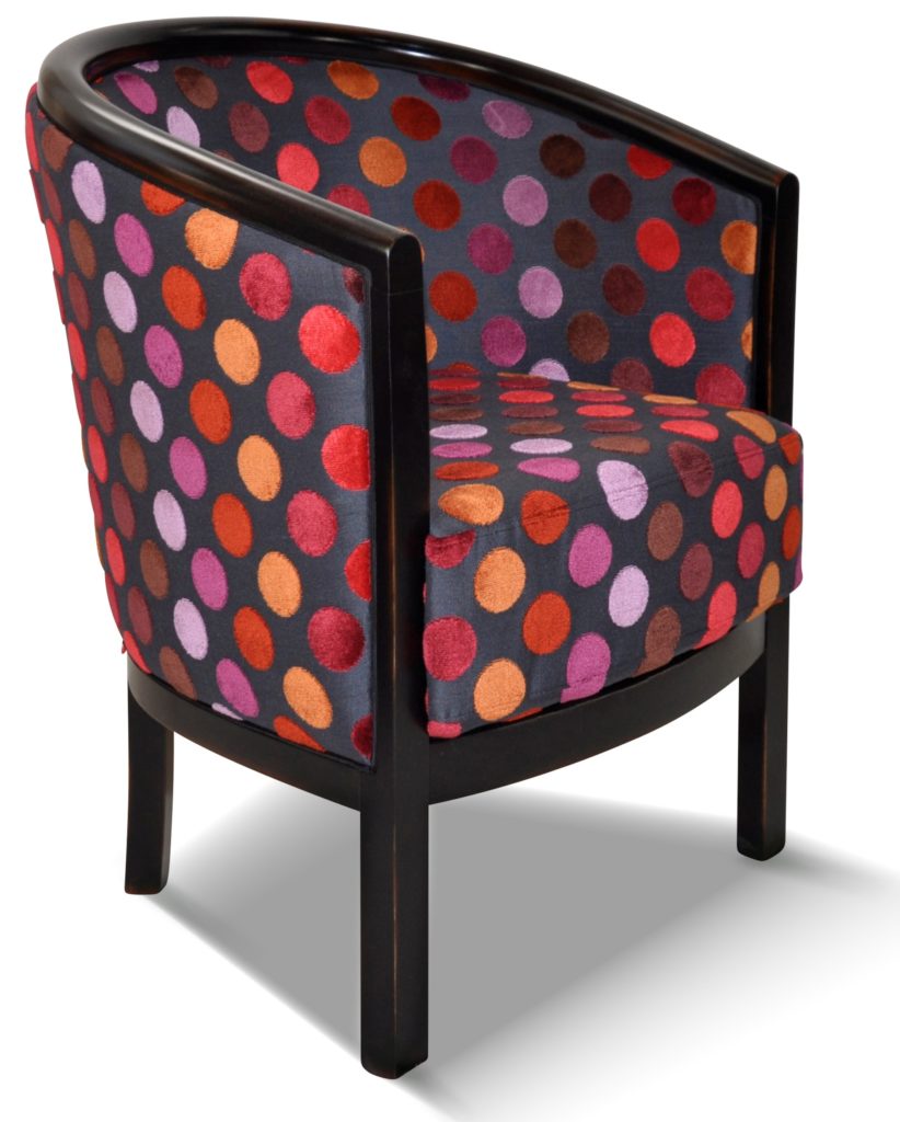 JULIEN laque noire royale tissu berlet pois