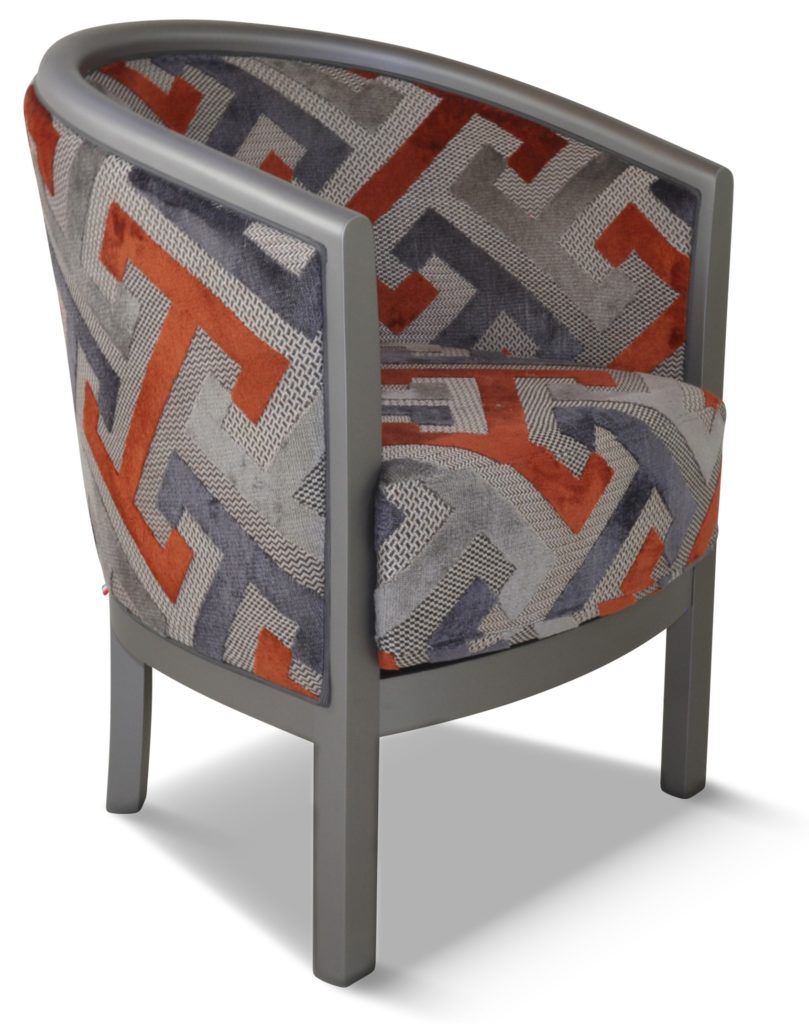 JULIEN laque gris tendance tissu géométric orange