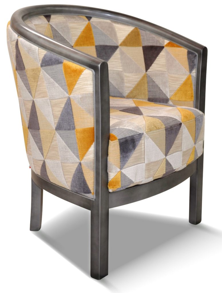 JULIEN laque vieil argent tissu floride jaune