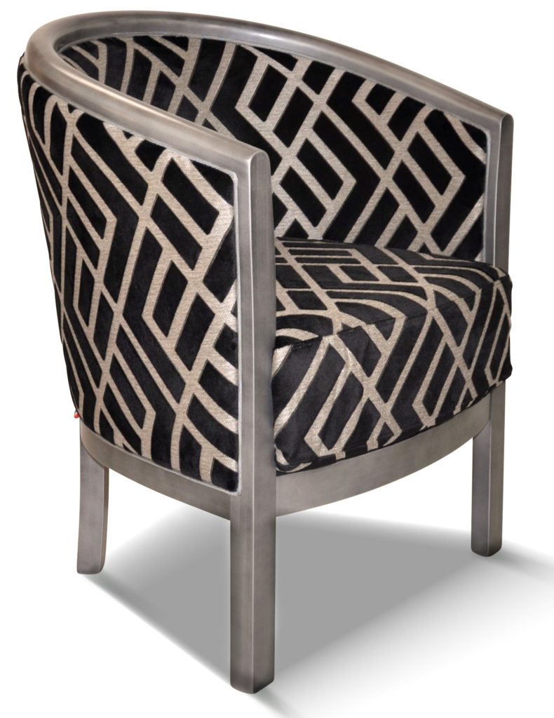 JULIEN laque vieil argent tissu losange noir