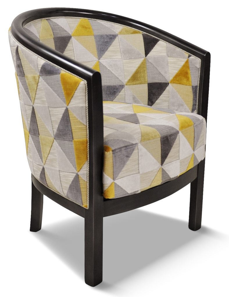 JULIEN laque noire tissu floride jaune