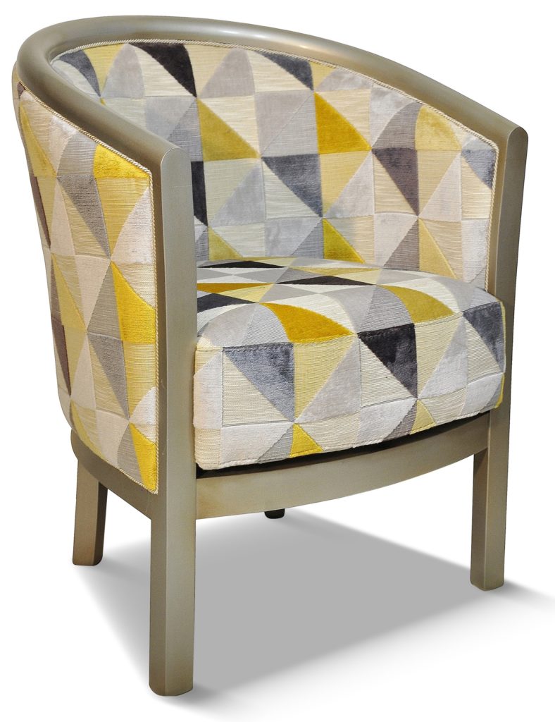 JULIEN laque étain tissu floride jaune