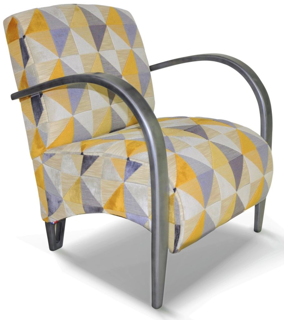 NIELS laque vieil argent tissu floride jaune