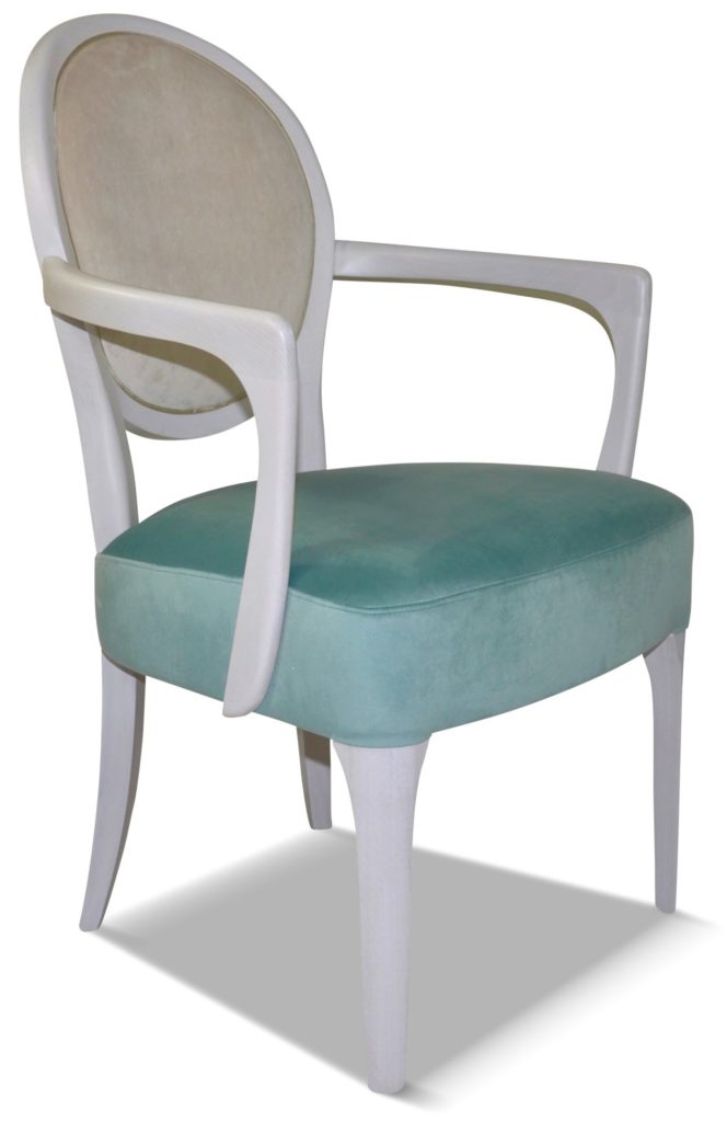 CLÉMENT lasure blanche tissu dossier brunei 06 et assise en brunei 38