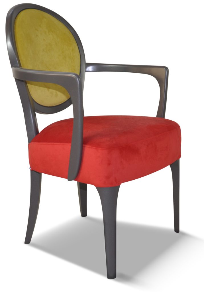 CLÉMENT laque taupe tissu dossier brunei 41 et assise en brunei 21