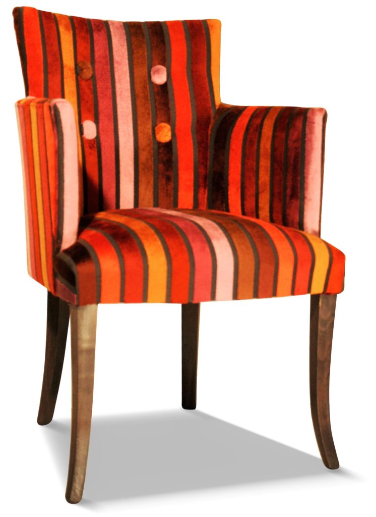 ARMAND pieds sabre teinte wengé tissu berlet rayure option boutonnage