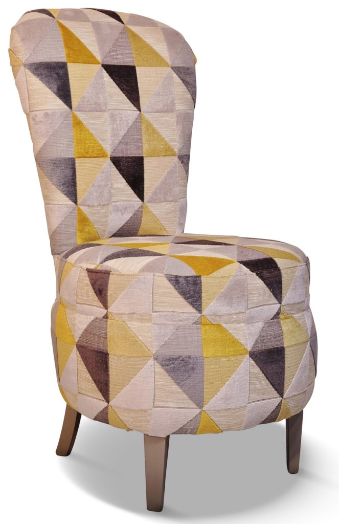 MAUD laque gris mod tissu floride jaune