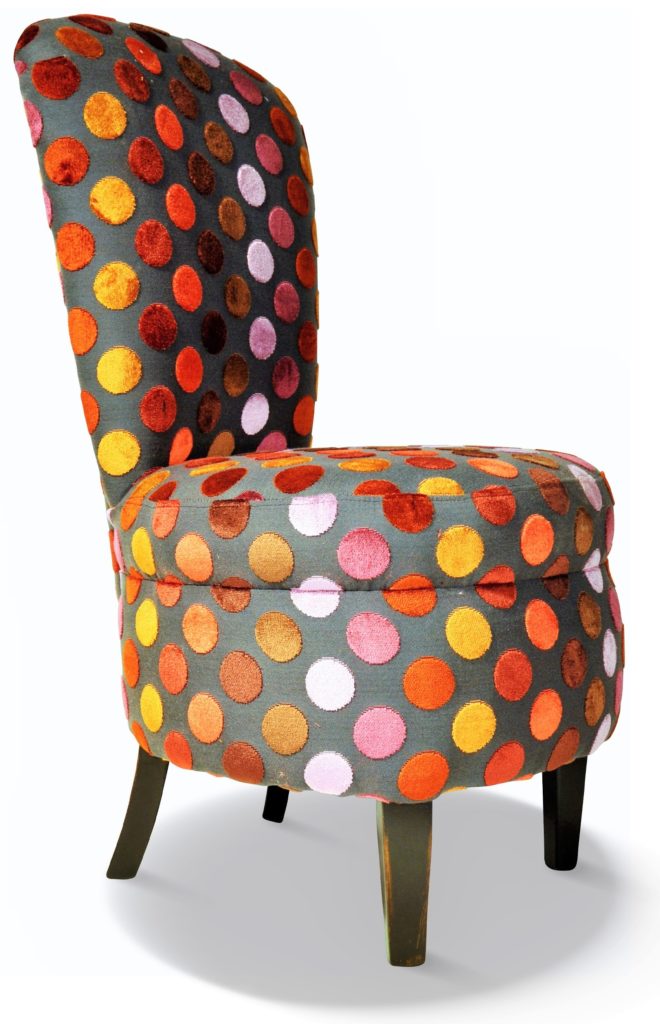 MAUD laque noire royal tissu berlet pois