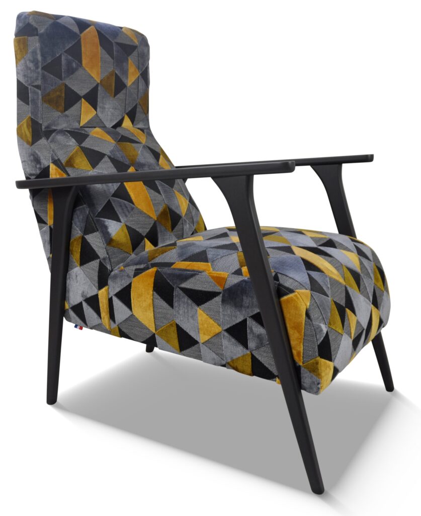 OLIVER laque anthracite tissu idaho