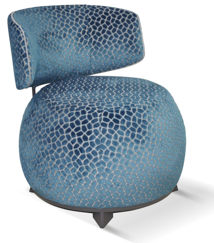 PABLO laque anthracite tissu ento bleu