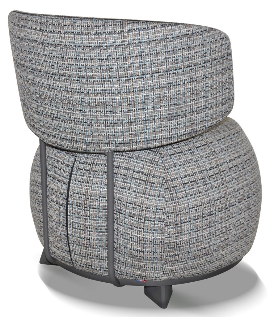 PABLO vue de dos tissu qvadrat gris-bleu