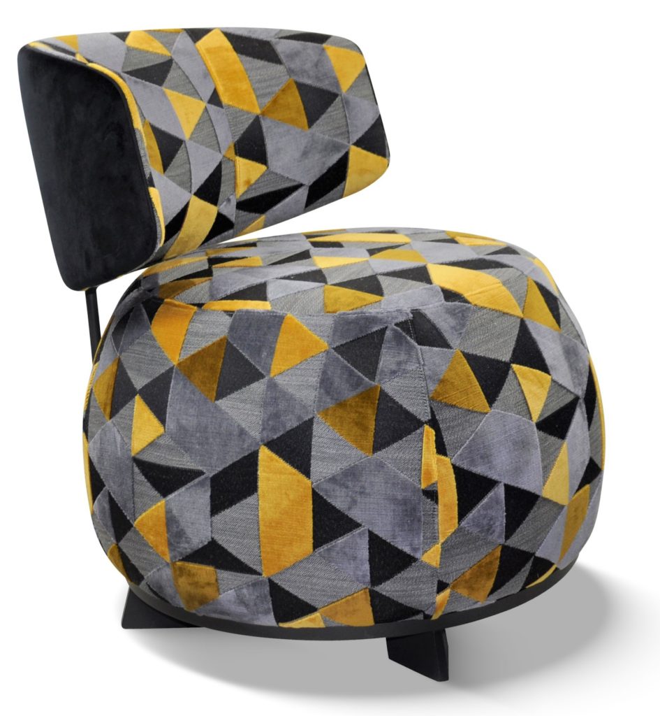 PABLO laque noire tissu intérieur idaho et dossier extérieur en brunei 01