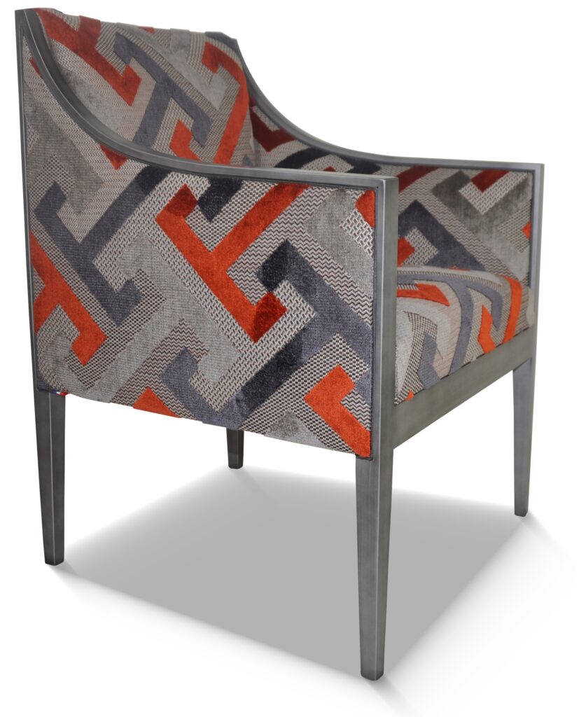 ETHAN laque vieil argent tissu geometric orange