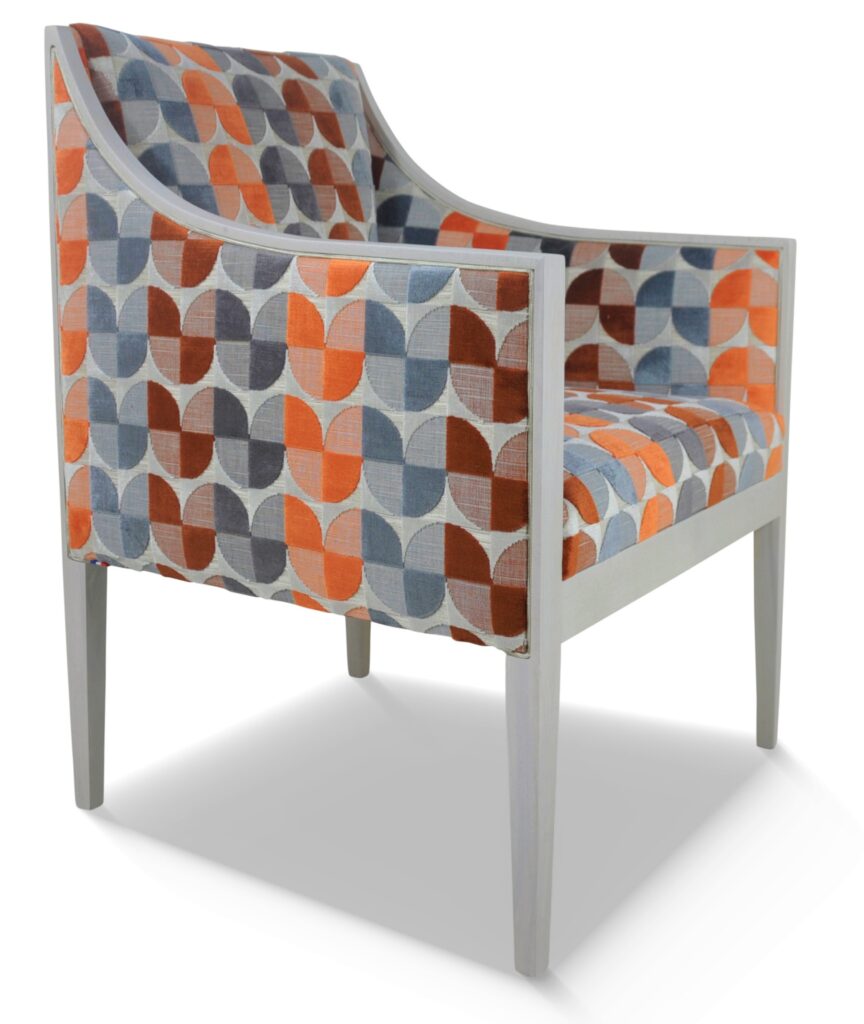 ETHAN lasure blanche tissu mississipi orange