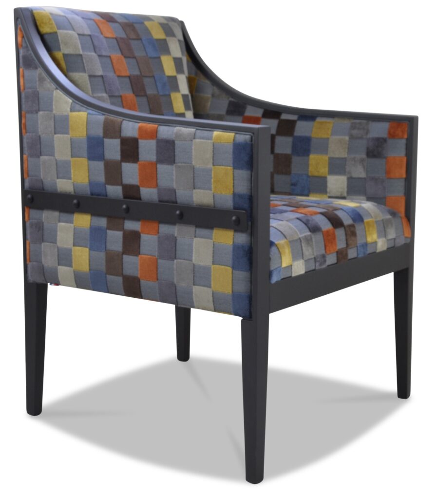 LOÏC laque anthracite indus tissu carré gris