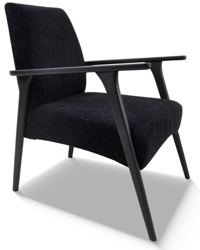 MARCEAU hêtre laque anthracite indus tissu samai 40