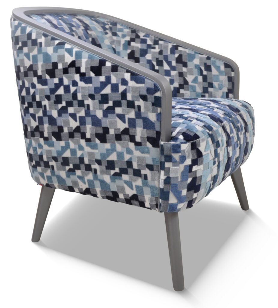 DOM laque gris tendance tissu indiana bleu