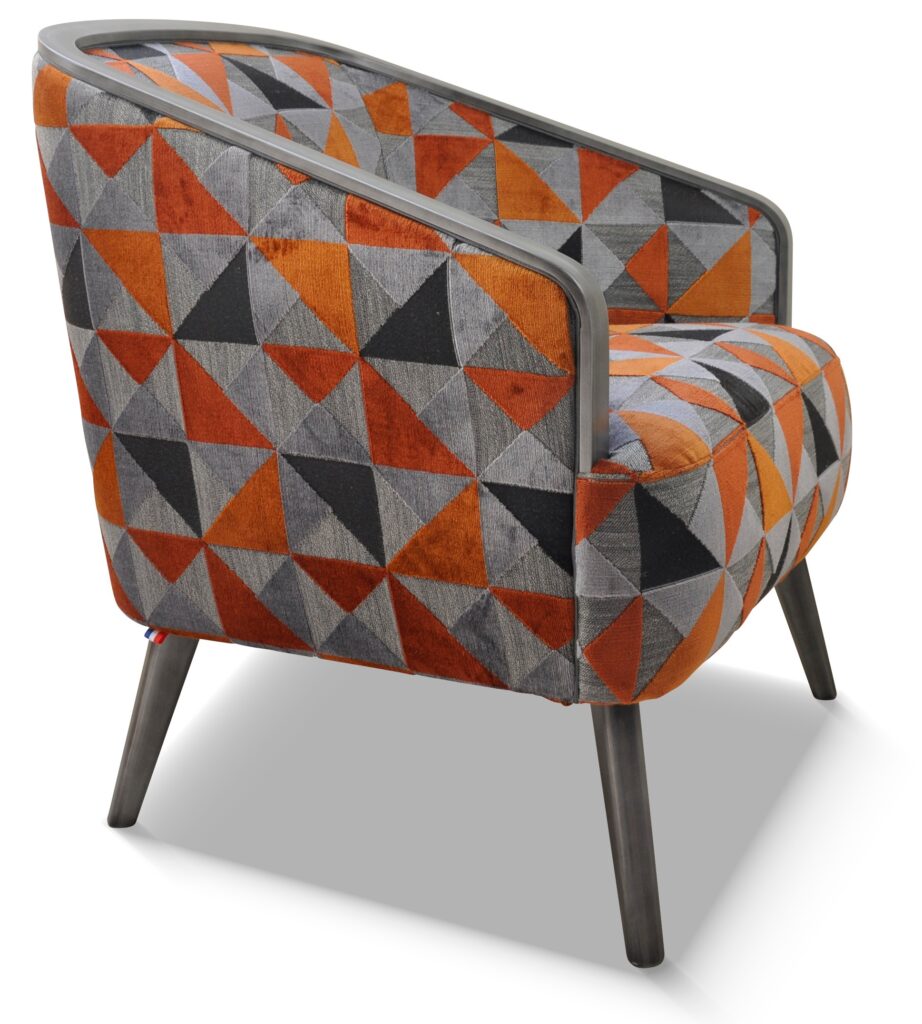 DOM laque vieil argent tissu floride brique