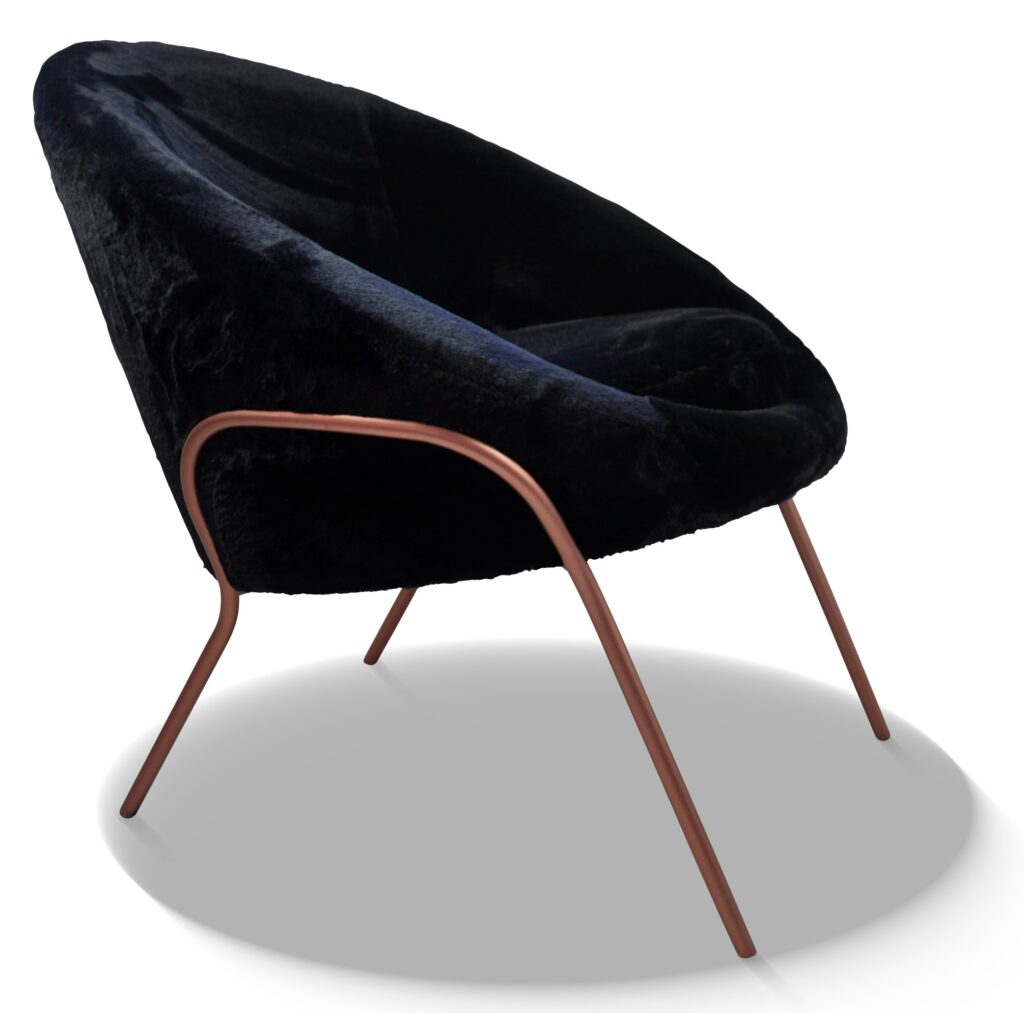 NEPTUNE laque cuivre tissu saint moritz noir