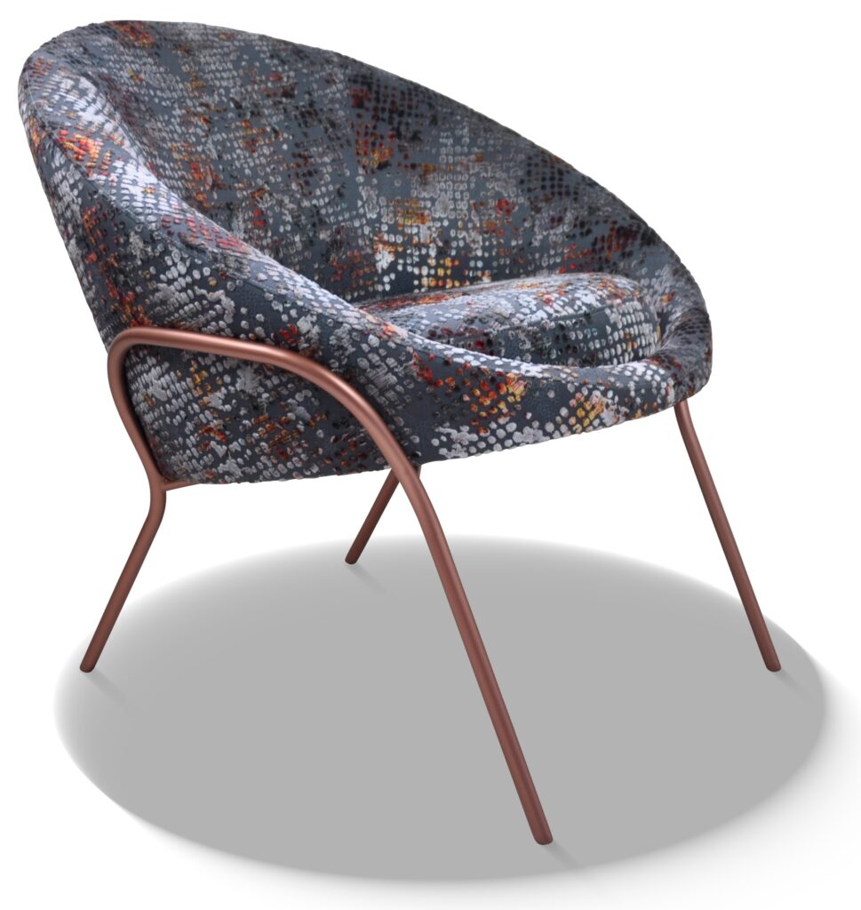 NEPTUNE laque cuivre tissu scintillant