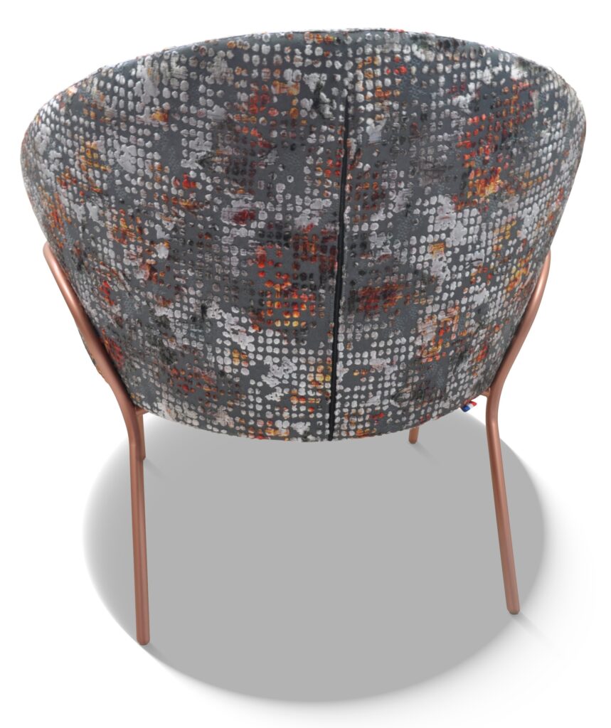 NEPTUNE vue dos laque cuivre tissu scintillant