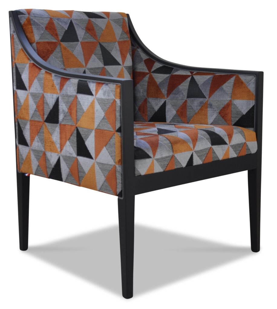 ETHAN laque noire tissu floride brique