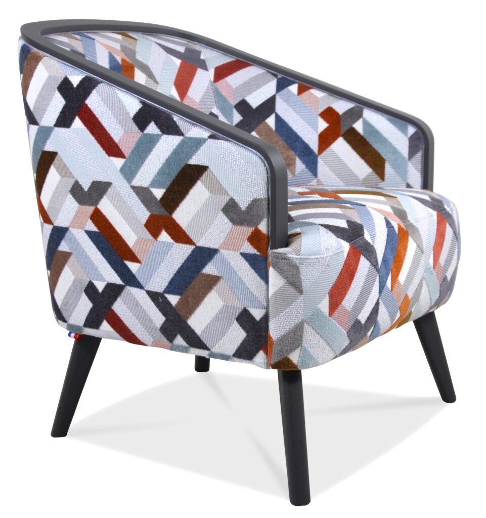 DOM laque anthracite tissu dulcis