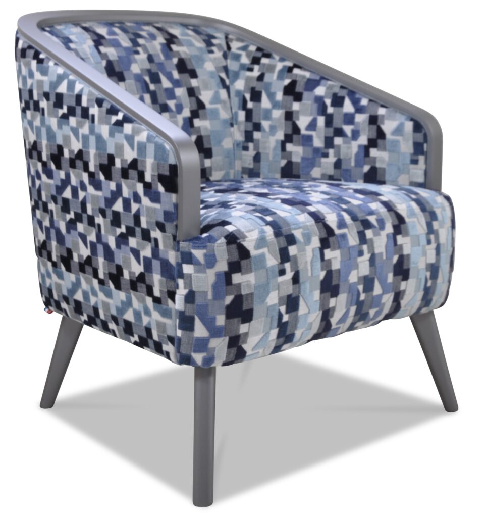 DOM laque gris tendance tissu indiana bleu