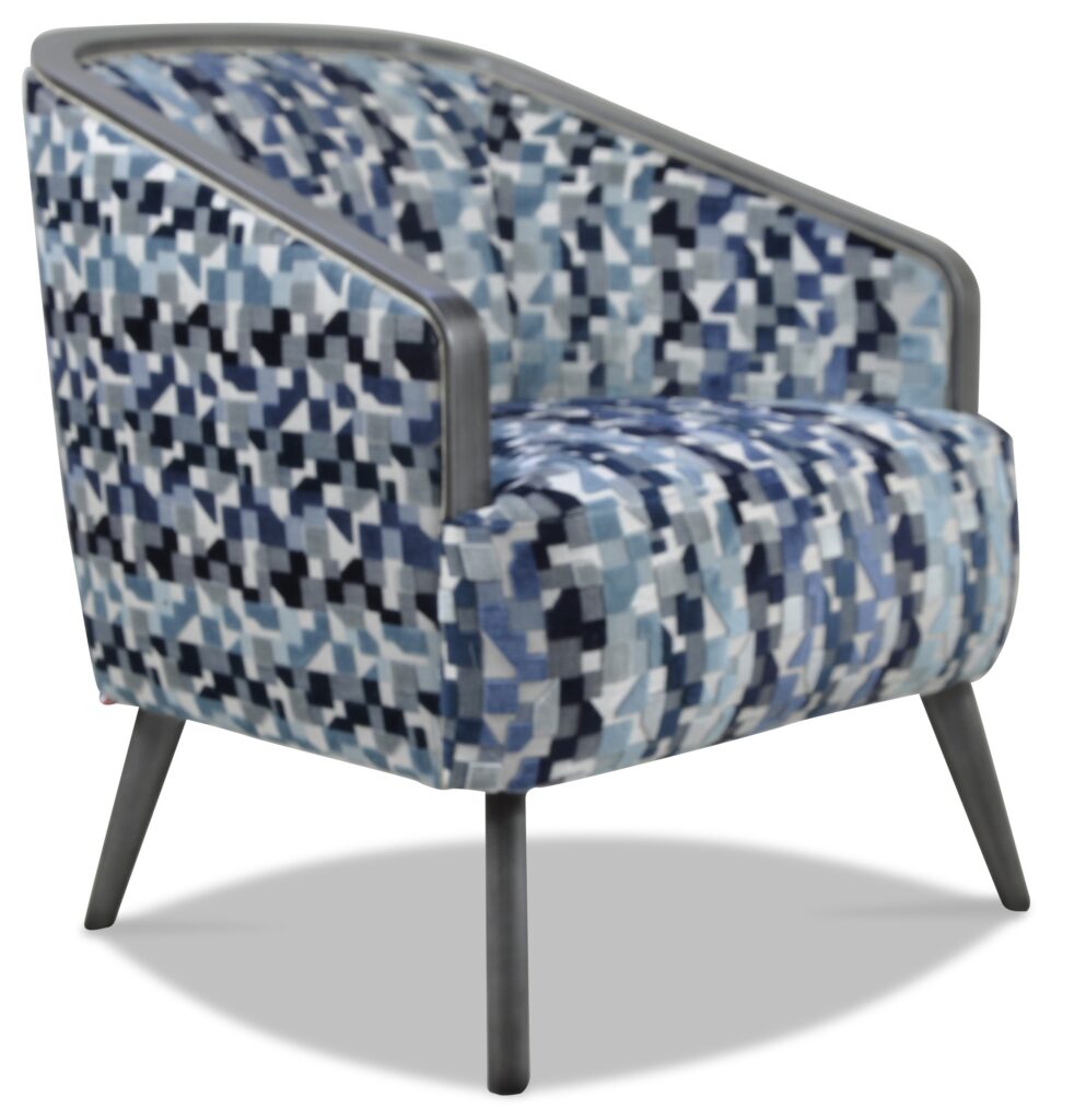 DOM laque vieil argent tissu indiana bleu