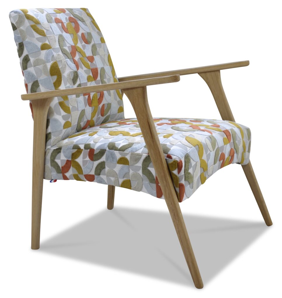 MARCEAU chêne teinte vernis naturel tissu minesso