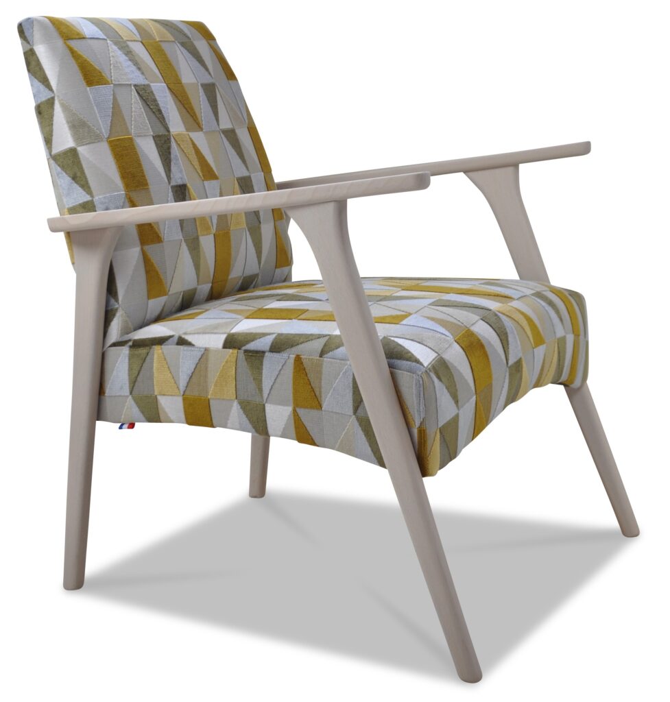 MARCEAU hêtre lasure blanc tissu georgia