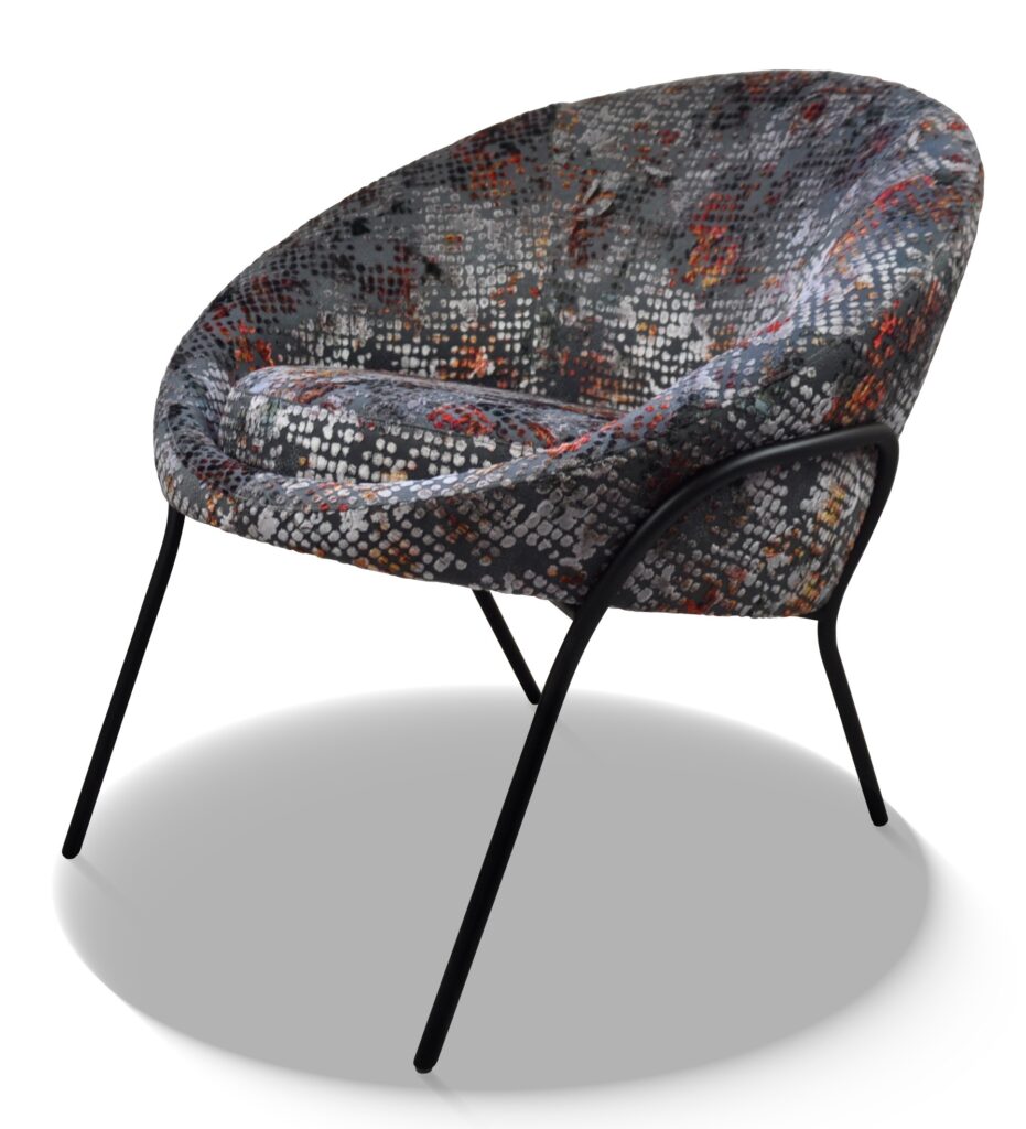 NEPTUNE laque noire vue droite tissu scintillant