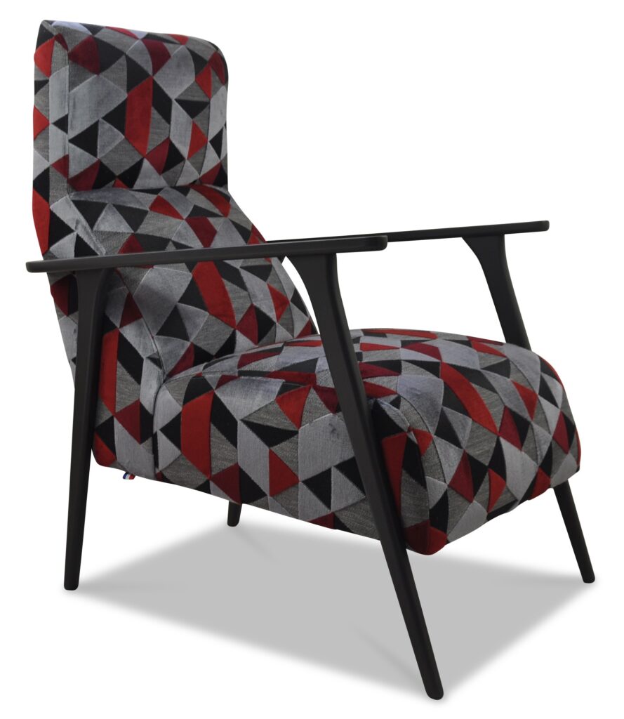 OLIVER laque noire tissu idaho rouge