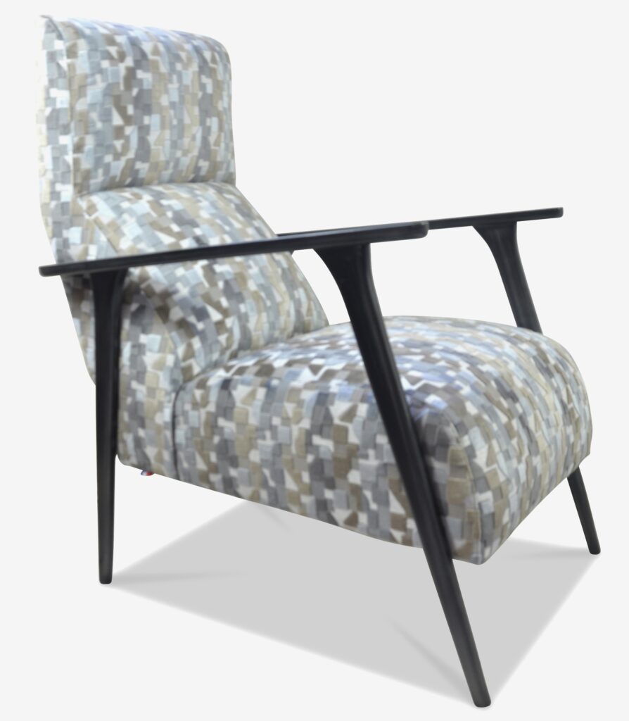 OLIVER laque noire tissu indiana clair