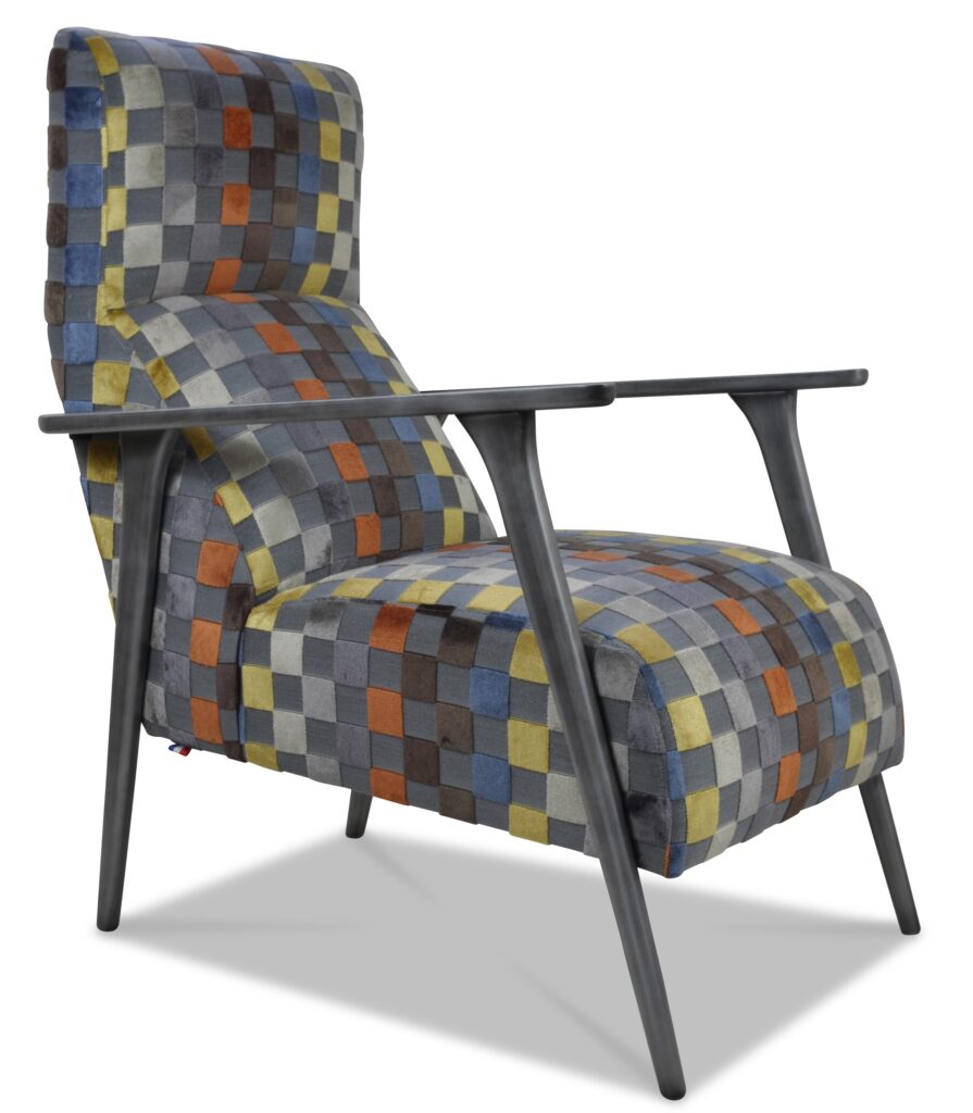 OLIVER laque vieil argent tissu carré gris